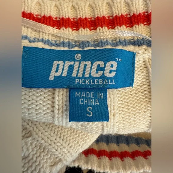 Prince Pickleball Women's Cable Knit Cardigan Tennis Sweater Cream Size Small - Picture 4 of 9